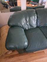 Hunter Green Leather Sofa - Image 3