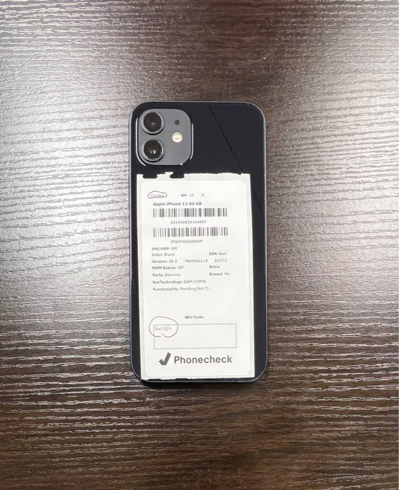 Apple iPhone 12 64GB Black (Cricket) Read Description