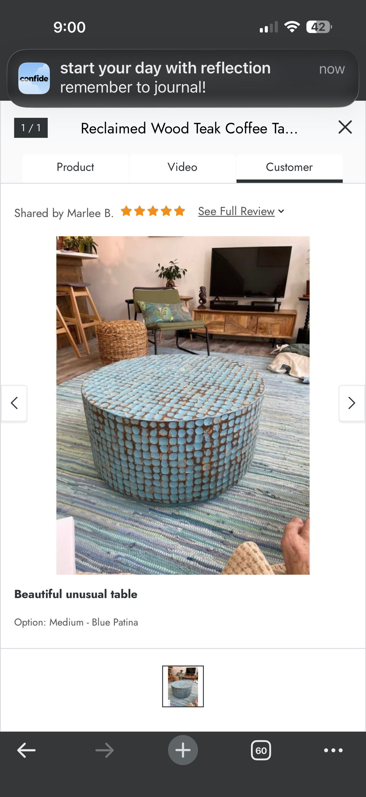 Blue Luxe Table, light weight | Boho glam