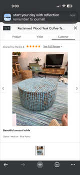 Blue Luxe Table, light weight | Boho glam - Image 1