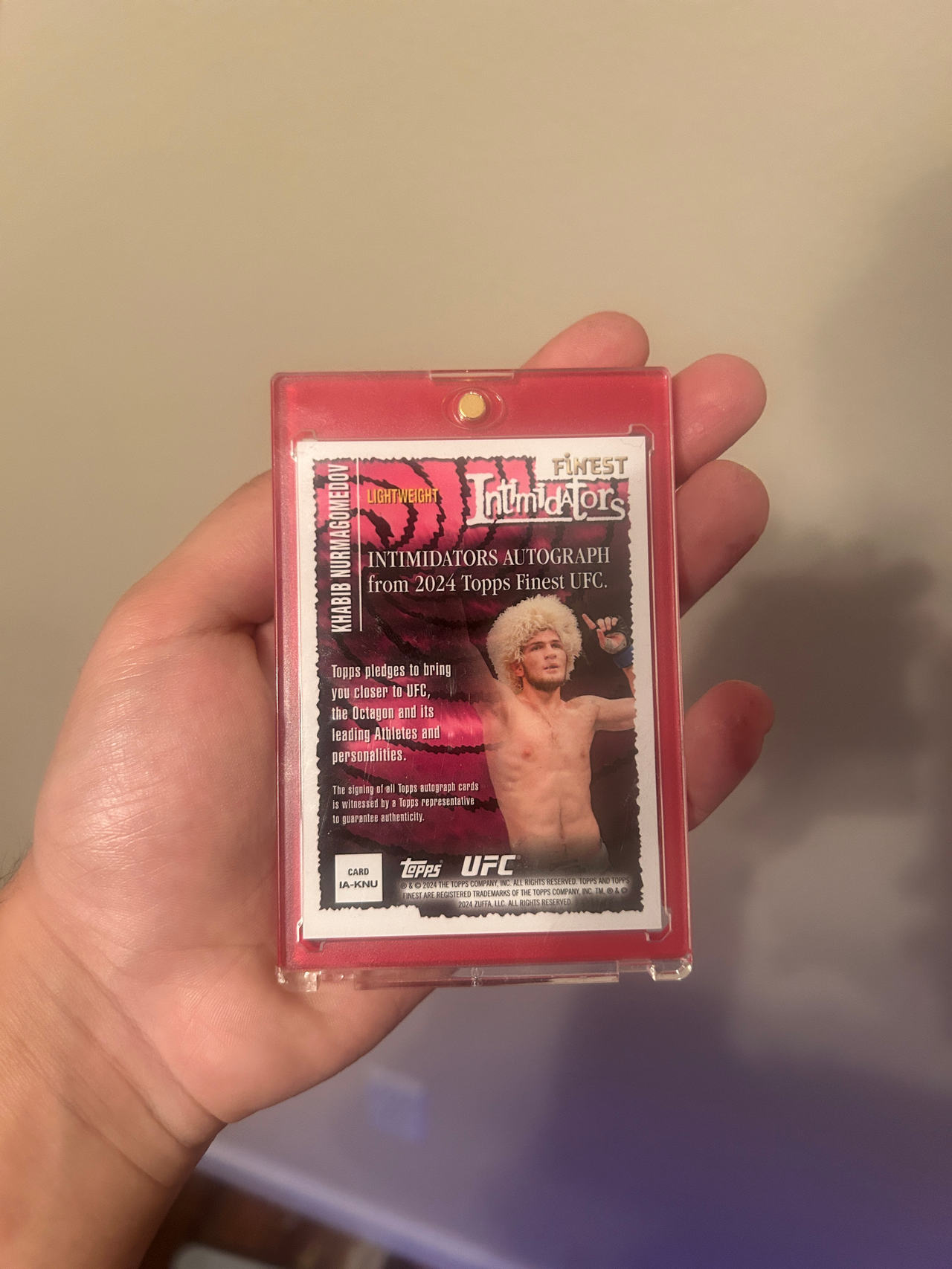 2024 Topps Finest UFC Intimidators Autograph Card