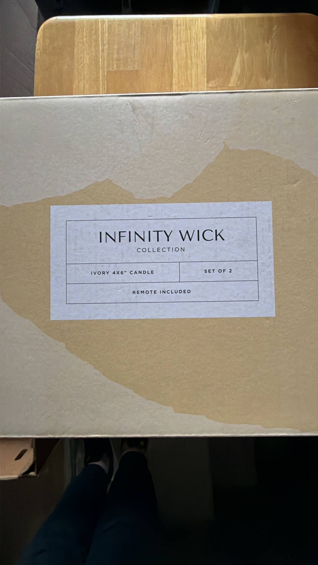 Infinity Wick Ivory 4x6 Flameless Candles, Set of 2