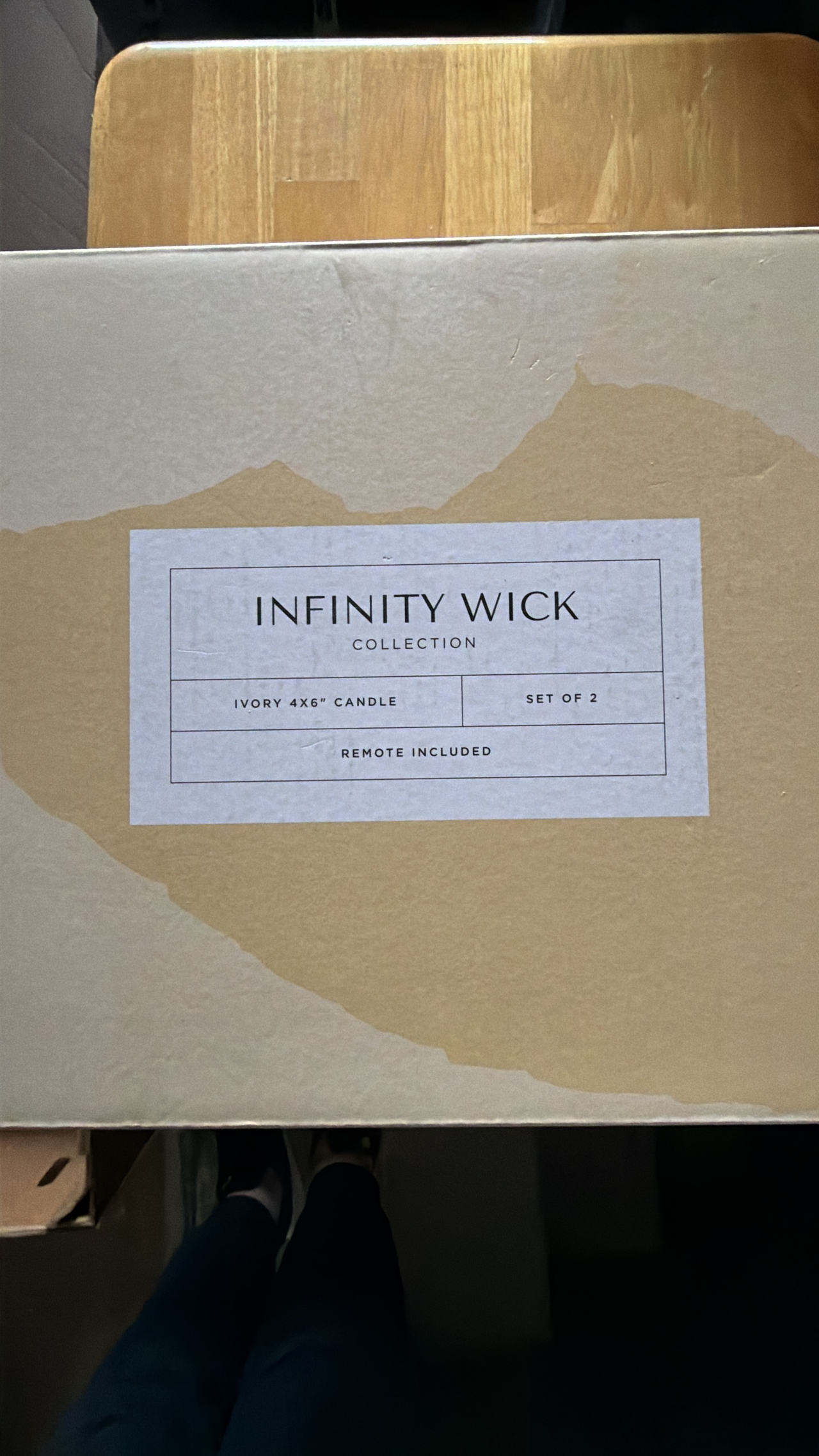 Infinity Wick Ivory 4x6 Flameless Candles, Set of 2