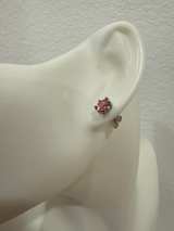 925 Silver Pink Moissanite Earrings Rhodium Plated 2 CTW - Image 5