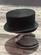 Vintage Style Black Felt Top Hat - Image 1