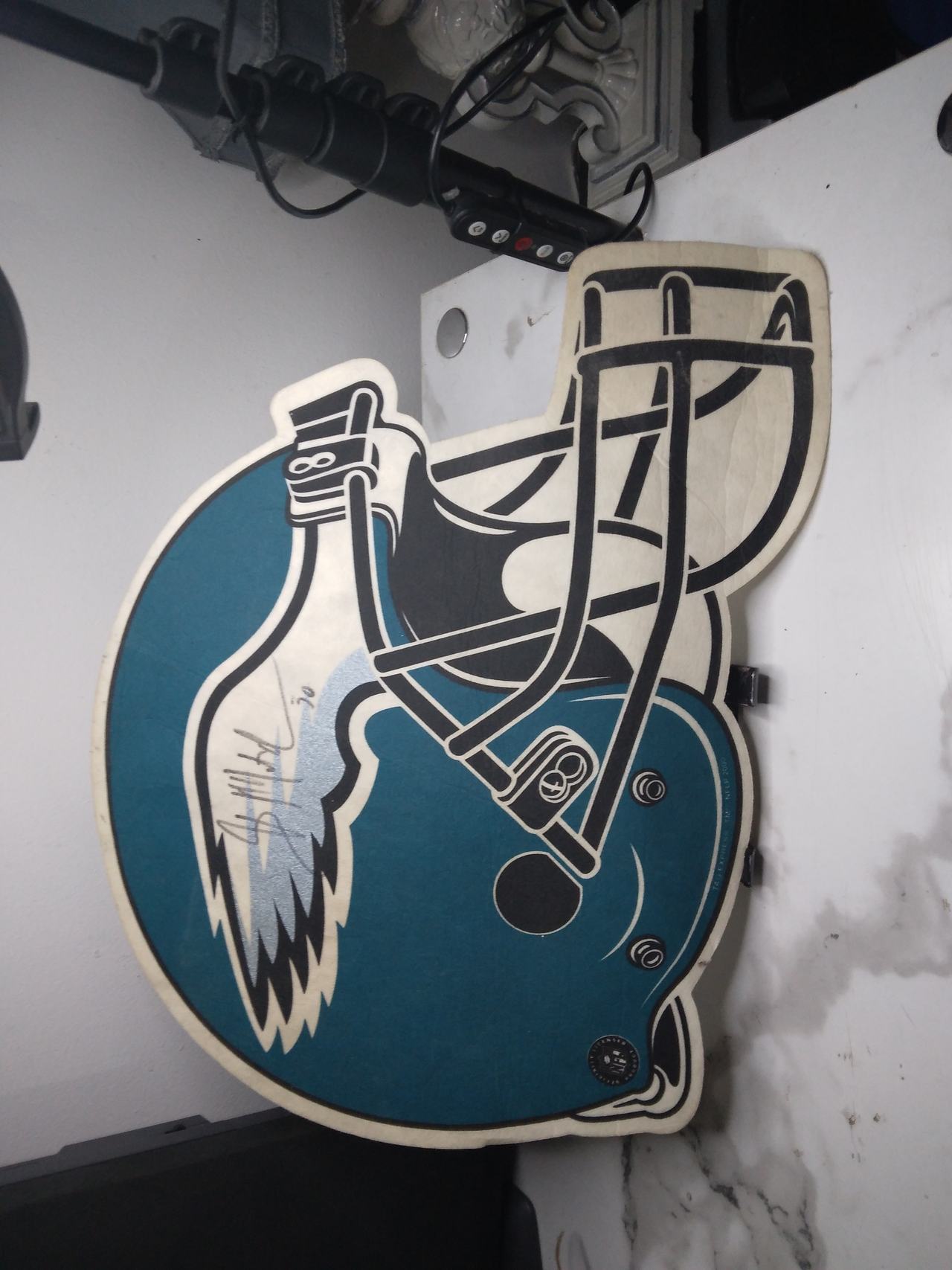 Brian Westbrook Signed Philadelphia Eagles Helmet Wall Sign