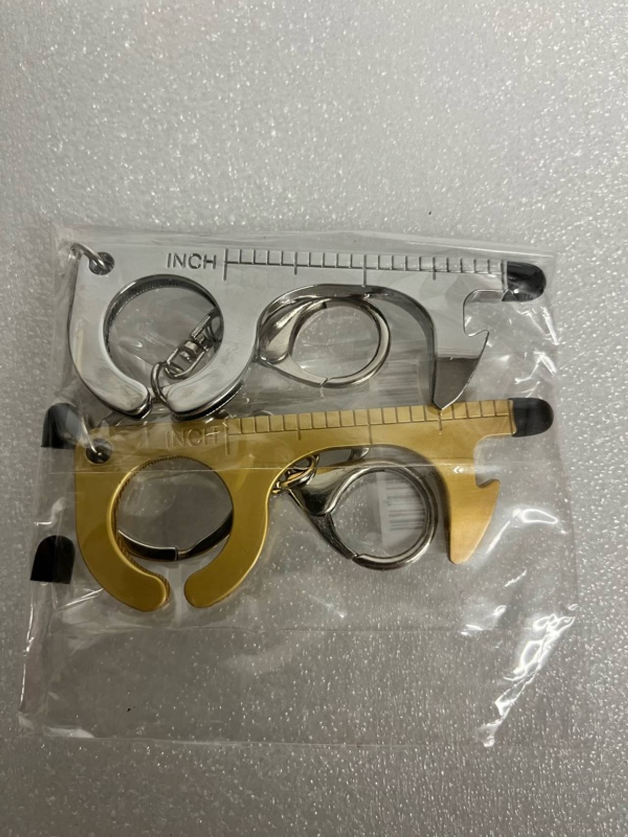No Touch Door Opener Keychain Brass