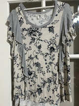 Cato Women's Floral and Stripe Ruffle Top - Image 1