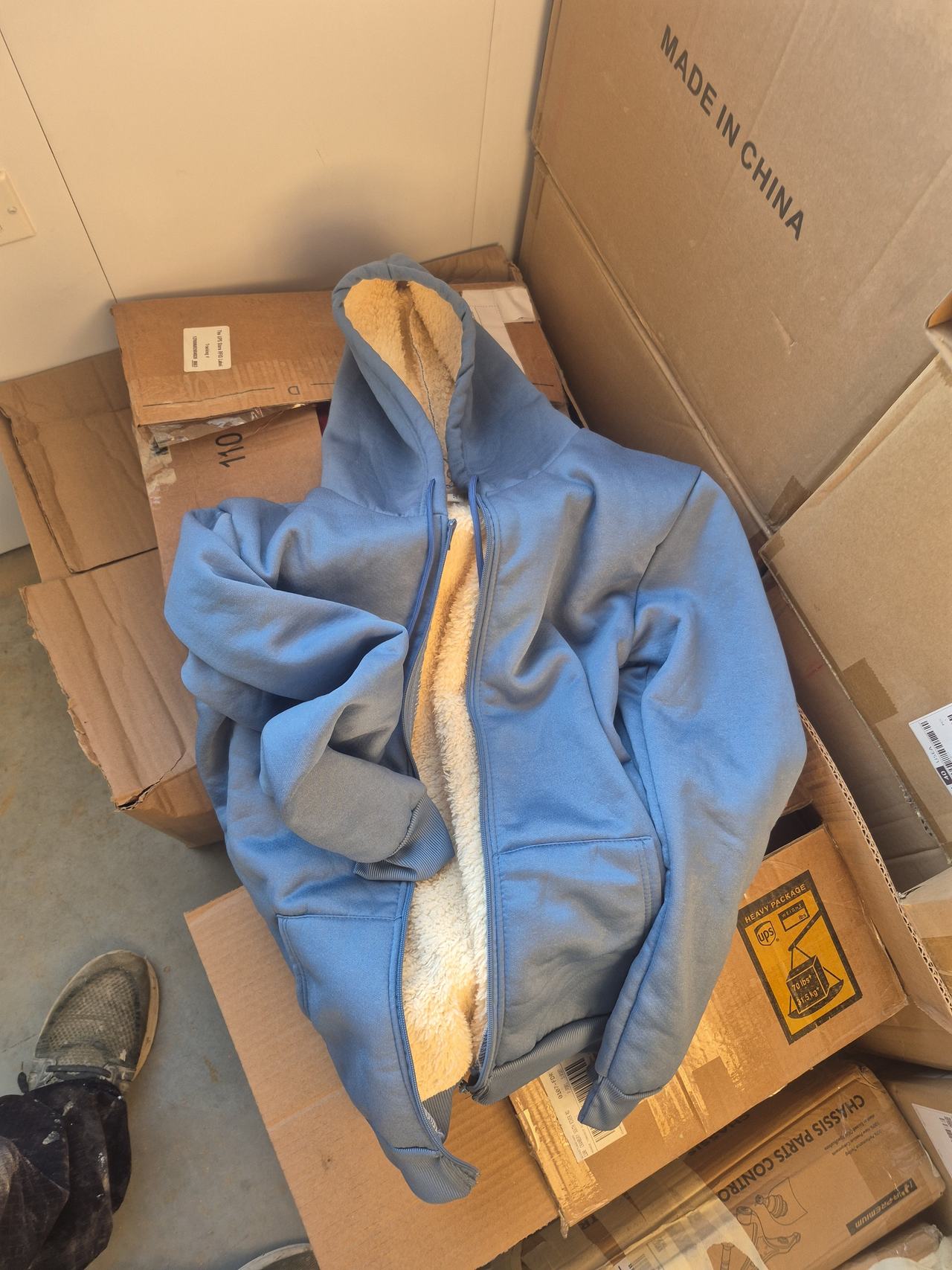 Sherpa Lined Zip Up Hoodie