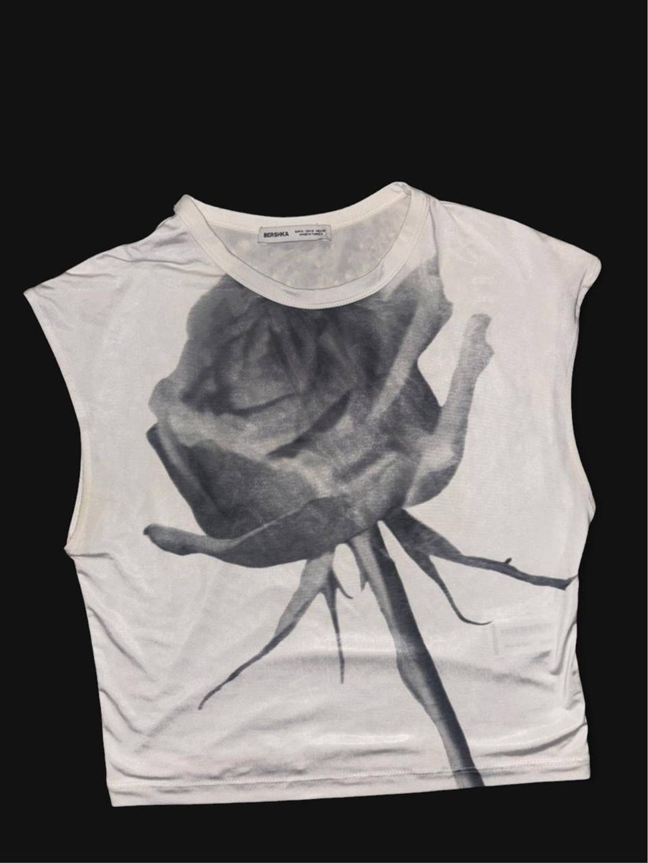 Bershka Rose Print Sleeveless Top