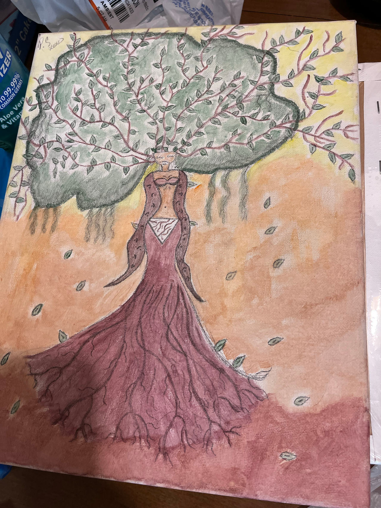 Original Tree Woman Art Painting