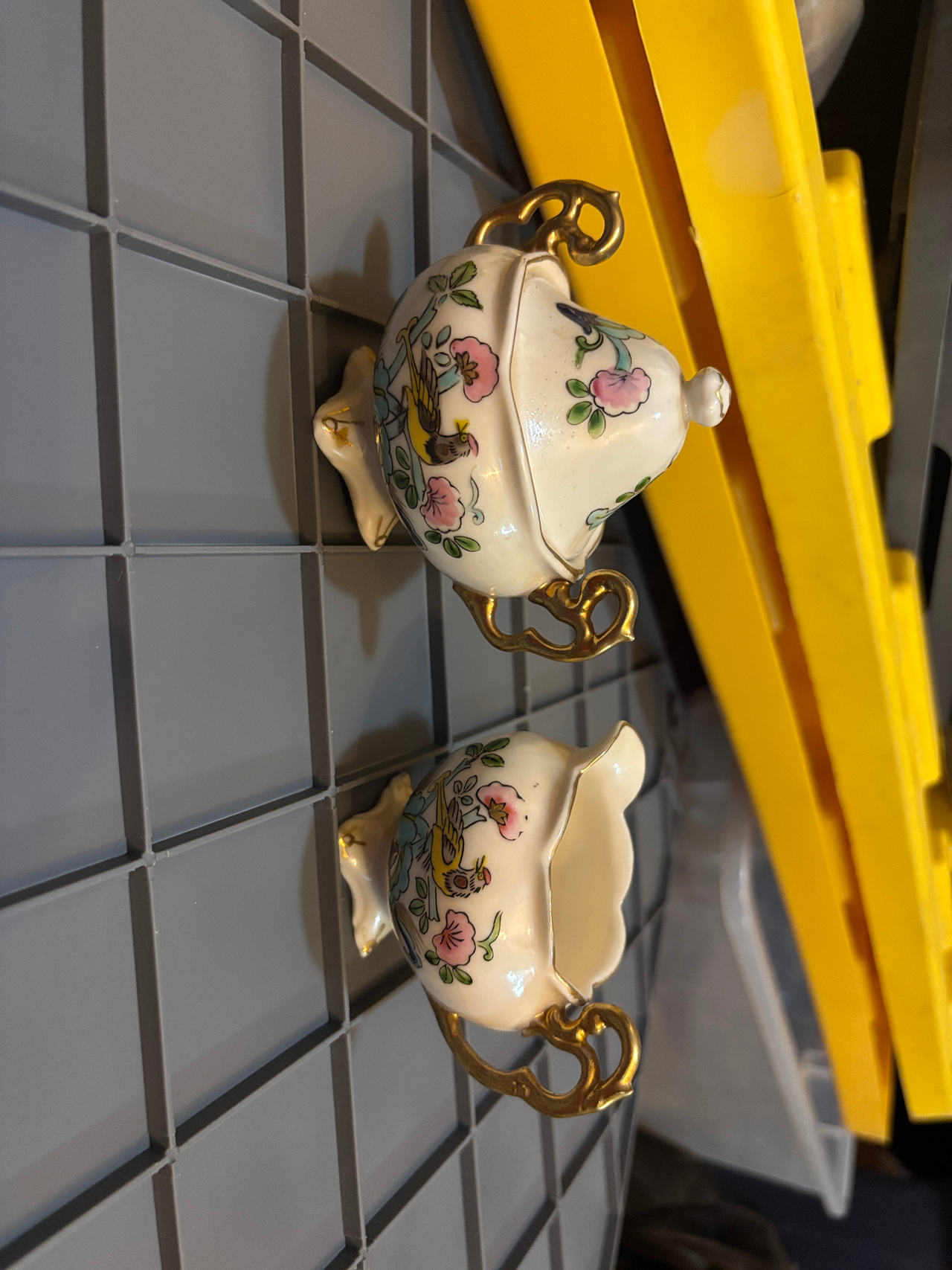 Vintage Porcelain Creamer and Sugar Bowl Set