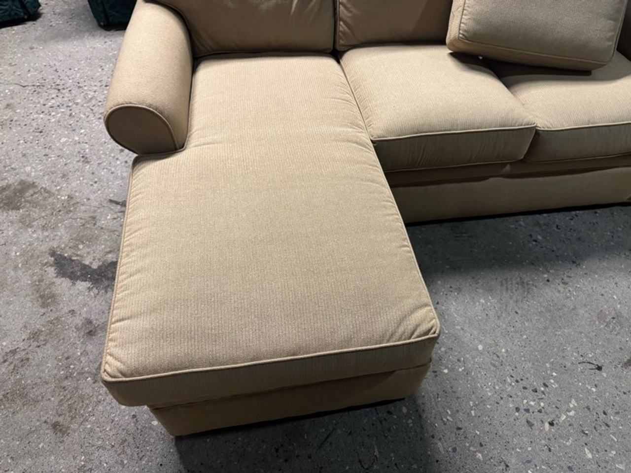 Beige Fabric Sectional Sofa with Left-Facing Chaise