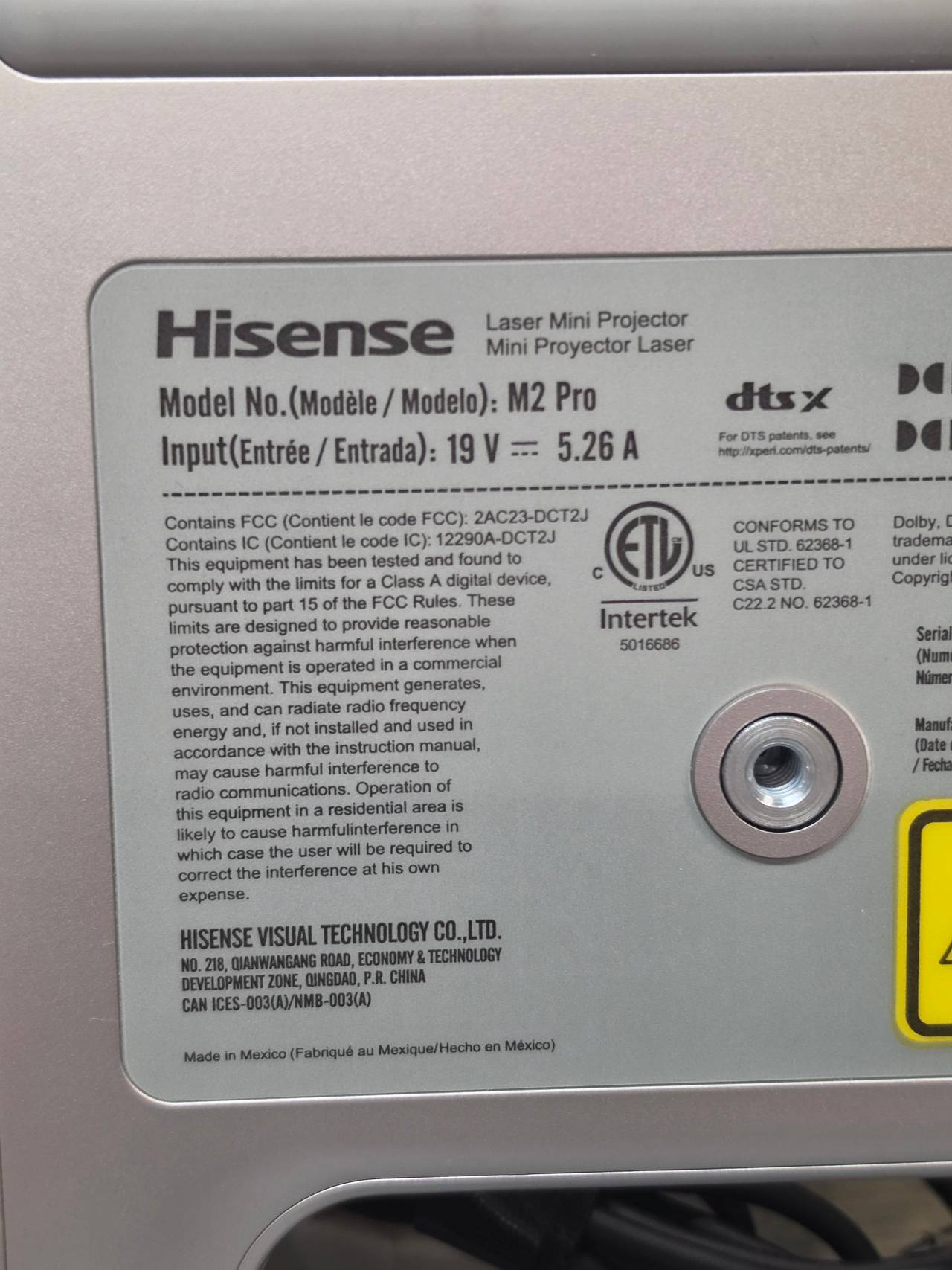 Hisense m2 pro 4K UHD Smart Dual-Laser Projector