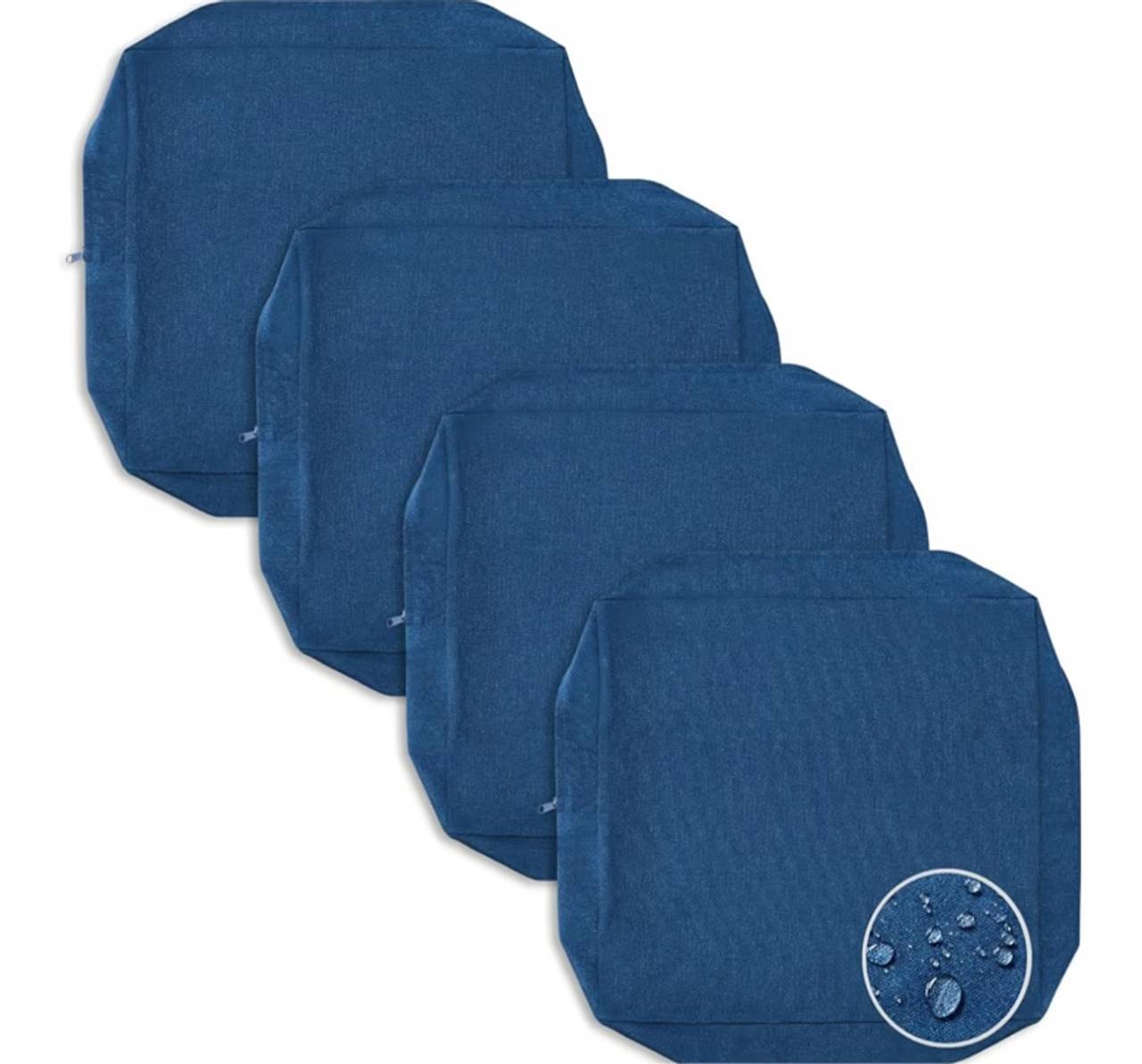 6-Pack PureFit Waterproof Outdoor Cushion Covers, 24x22 inch, Navy