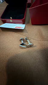 Cartier Penelope Logo Cufflinks 18k White Gold - Image 3