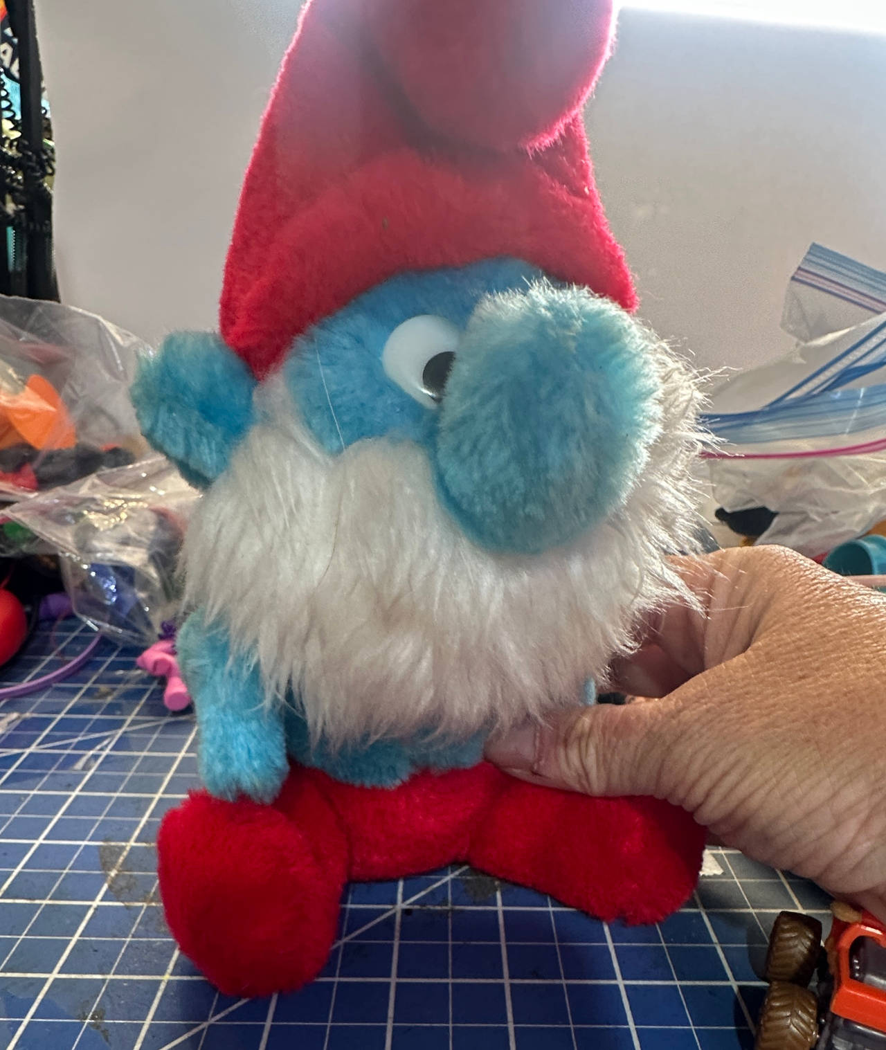Papa Smurf vtg 1980s Plush Toy