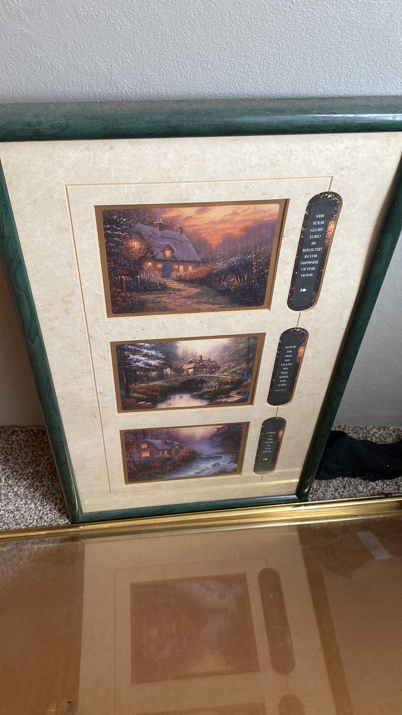 Thomas Kinkade Framed Triple Print with Verses