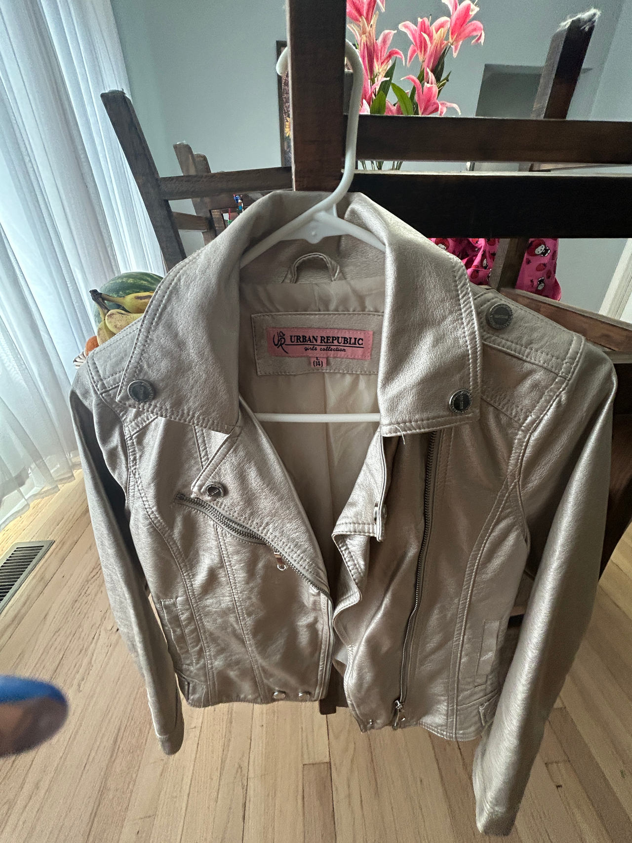 Urban Republic Faux Leather Moto Jacket Size L 14 Girls 