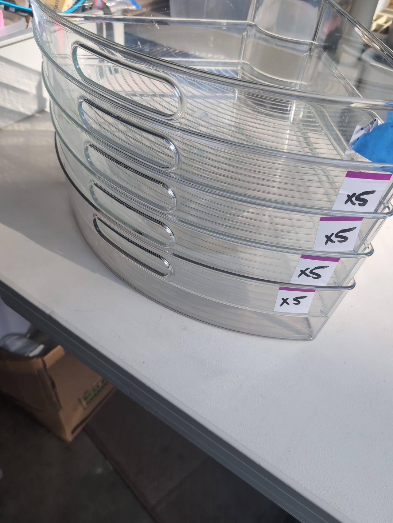 mDesign Plastic Lazy Susan Storage Bin