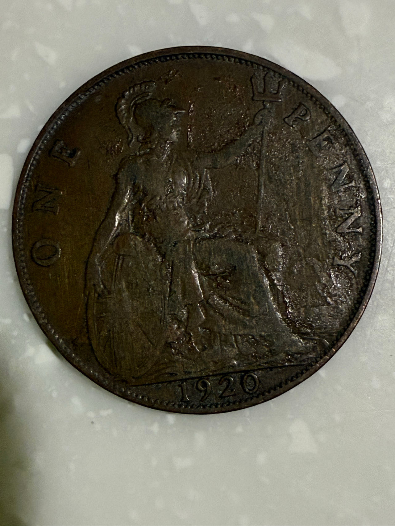 1920 Great Britain One Penny Coin E5