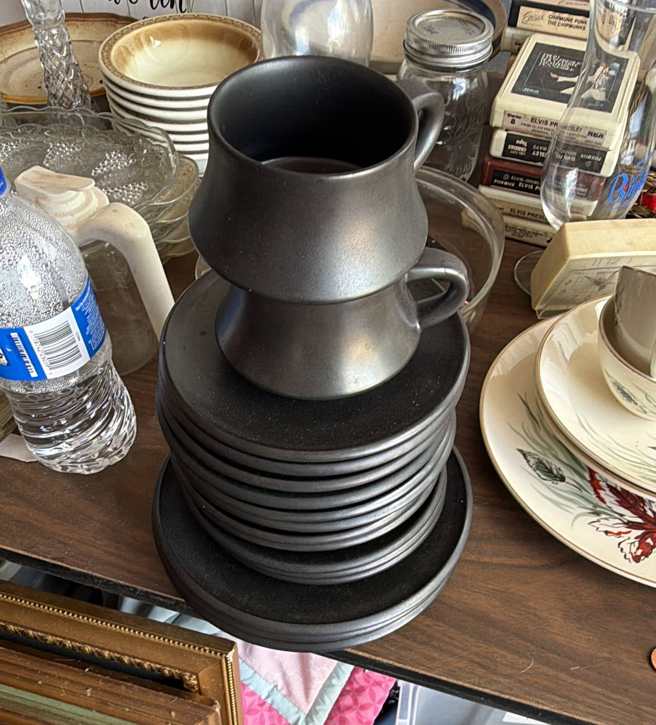 Mikasa Terra Stone Black Matte Mugs and Saucers
