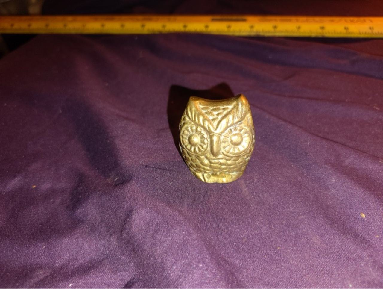 Brass Owl Figurine Paperweight