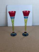 Pier 1 Imports Whimsical Hand-Painted Champagne Flutes - Image 1