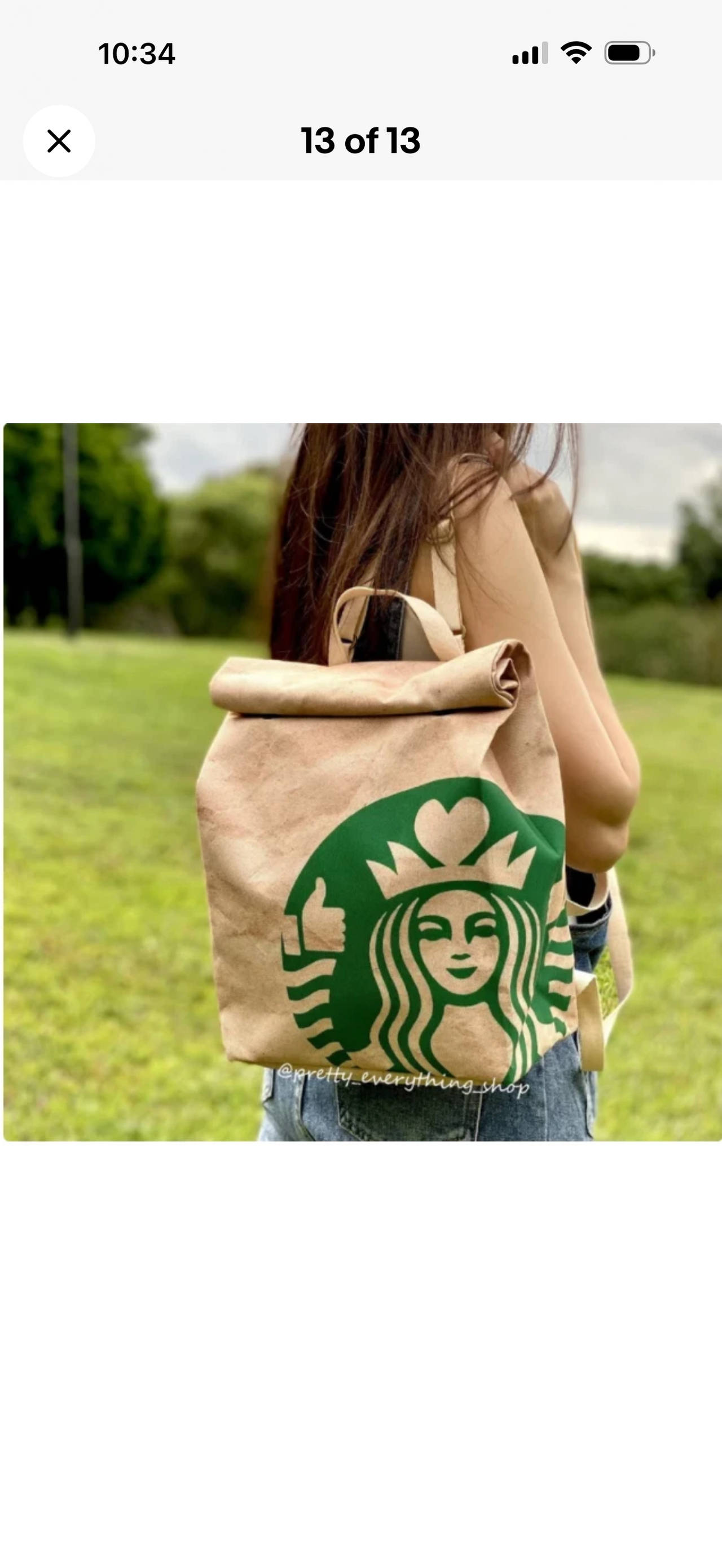 Starbucks Paper Bag Style Roll-top Backpack