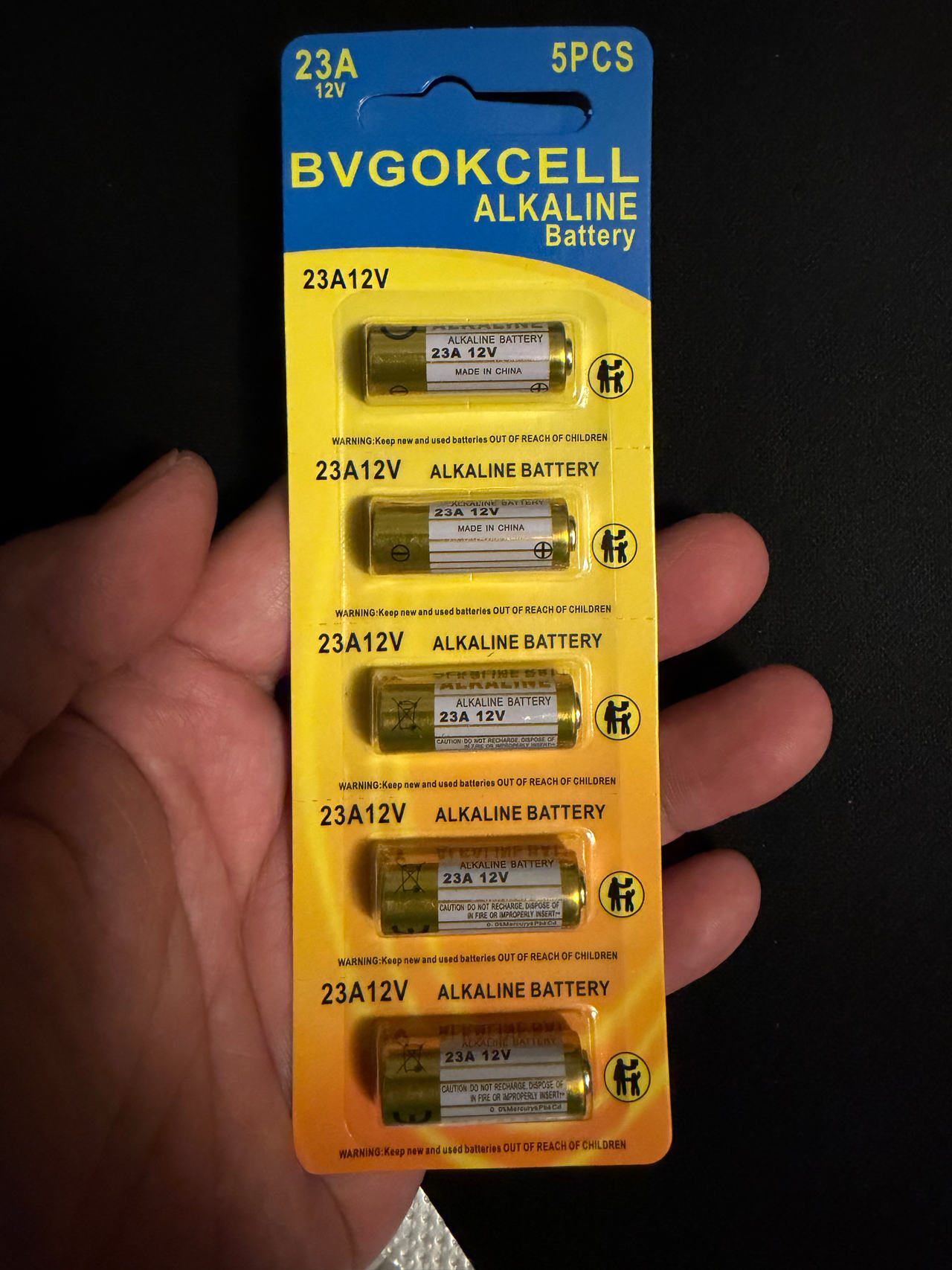 BVGOKCELL 23A 12V Alkaline Battery 5-Pack