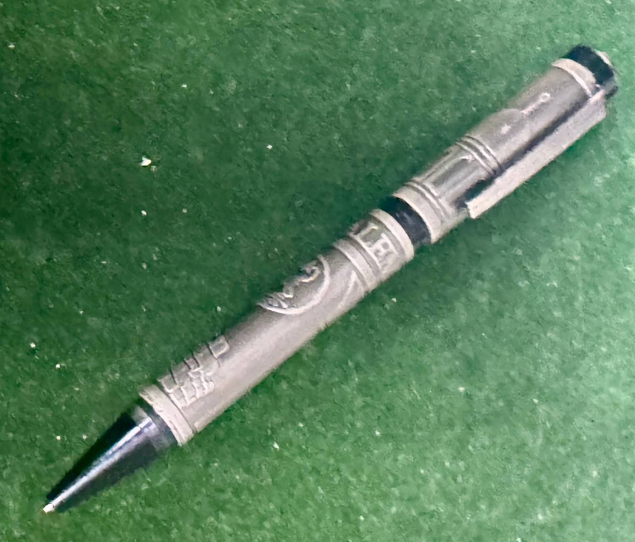 Vintage Jerusalem Medieval Castle Pewter Ballpoint Pen