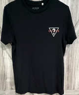 Black Guess Triangle Logo T-Shirt Size Small - Image 1