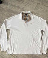 Burberry Long Sleeve Polo Shirt with Check Trim - Image 1