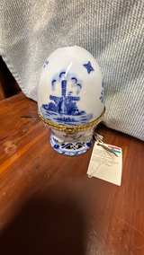 Ter Steege Delft Blue Porcelain Trinket Egg - Image 5
