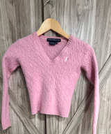 Ralph Lauren Sport Pink Cable Knit V-Neck Sweater size Small - Image 1