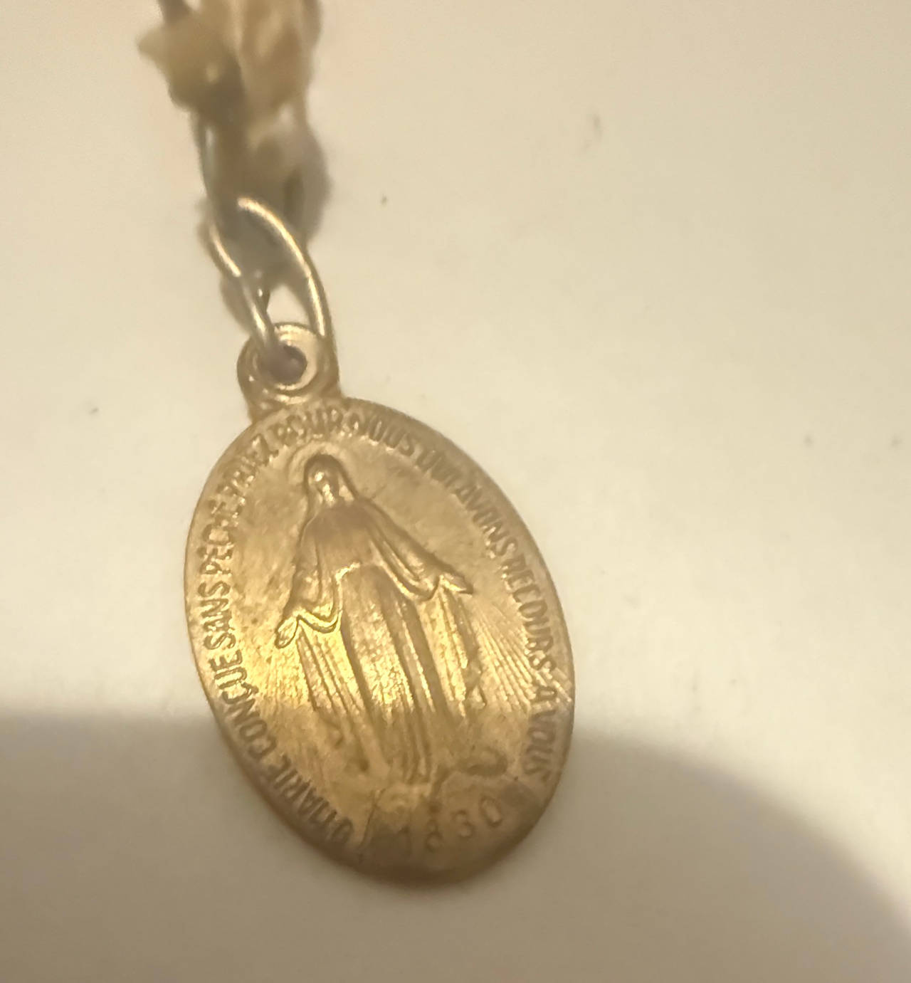 Vintage French Miraculous Medal Pendant