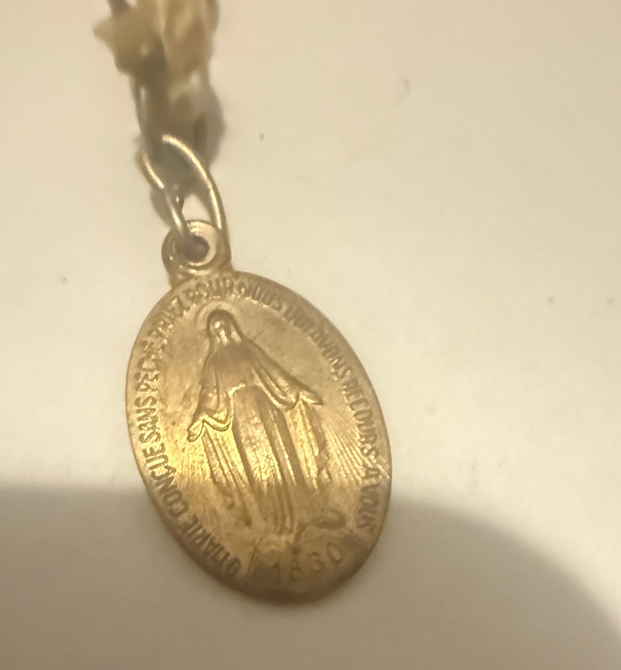 Vintage French Miraculous Medal Pendant