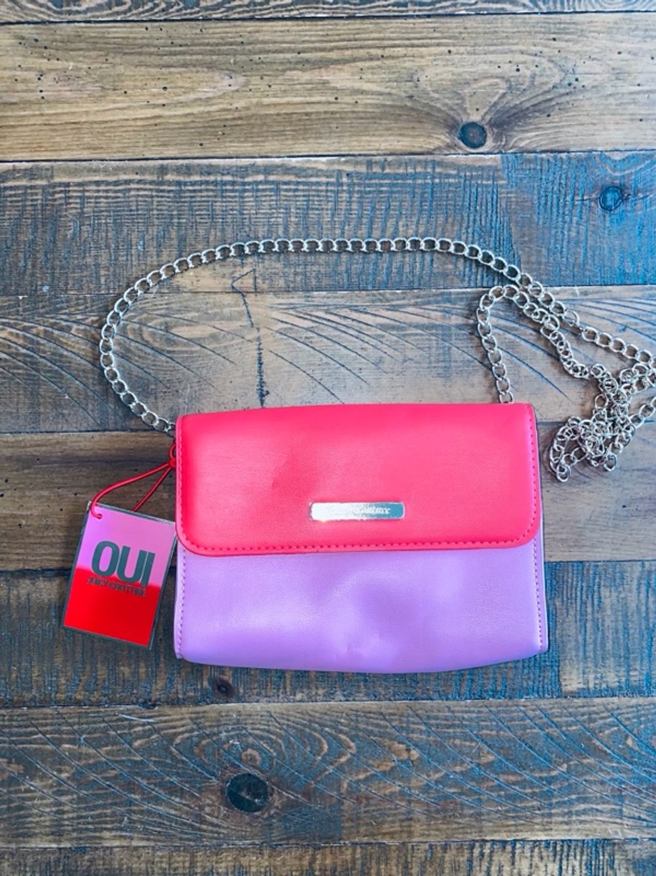 Juicy Couture Pink Crossbody Purse with Gold Chain Strap