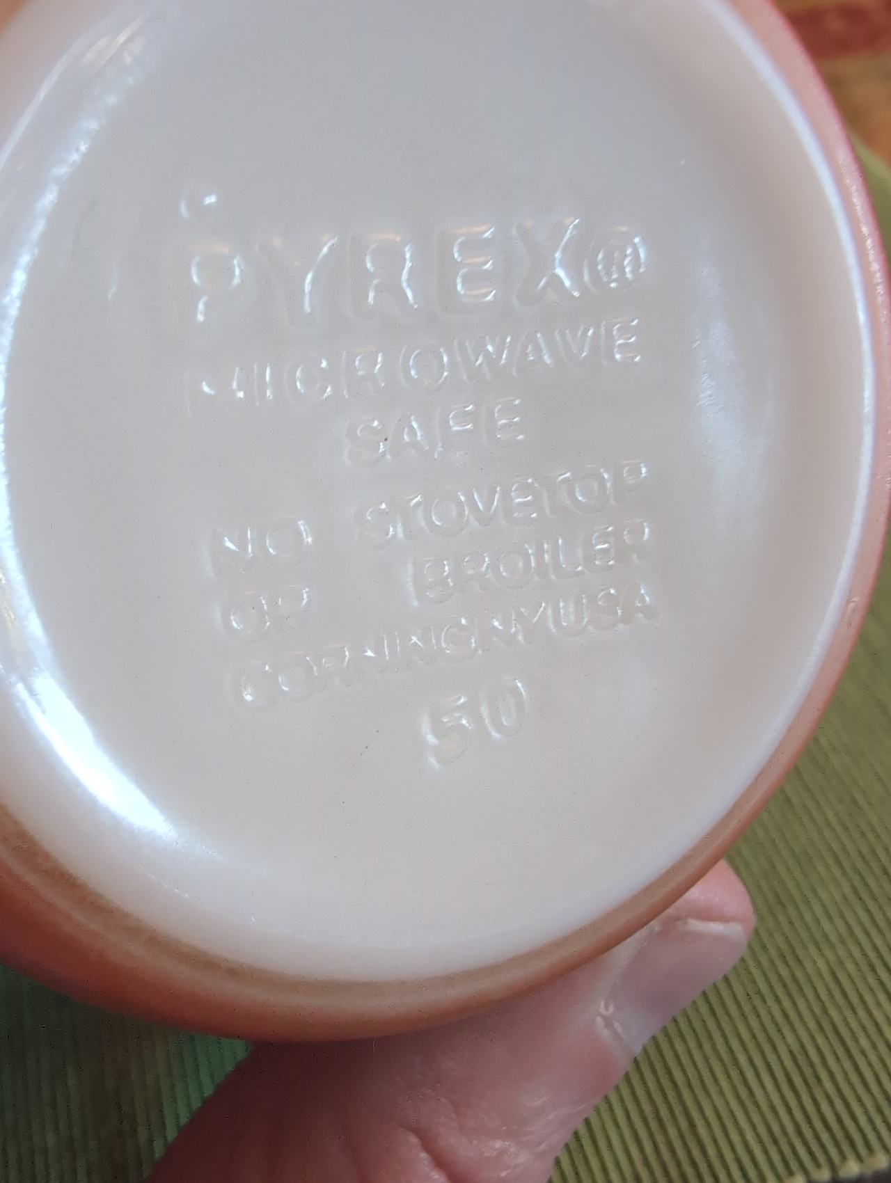 vintage  PYREX Burnt Orange Luster D-Handle Mug #50 set of 4
