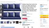 Outdoor Deep Seat Cushion Set, 24x24 Inch Navy Blue (Set of 6) BRAND NEW - Image 1