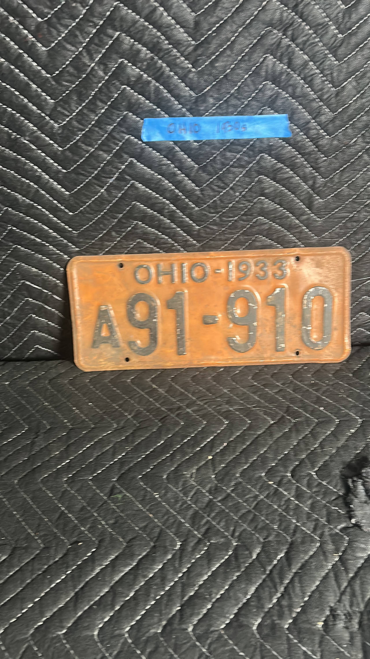 1933 Ohio License Plate