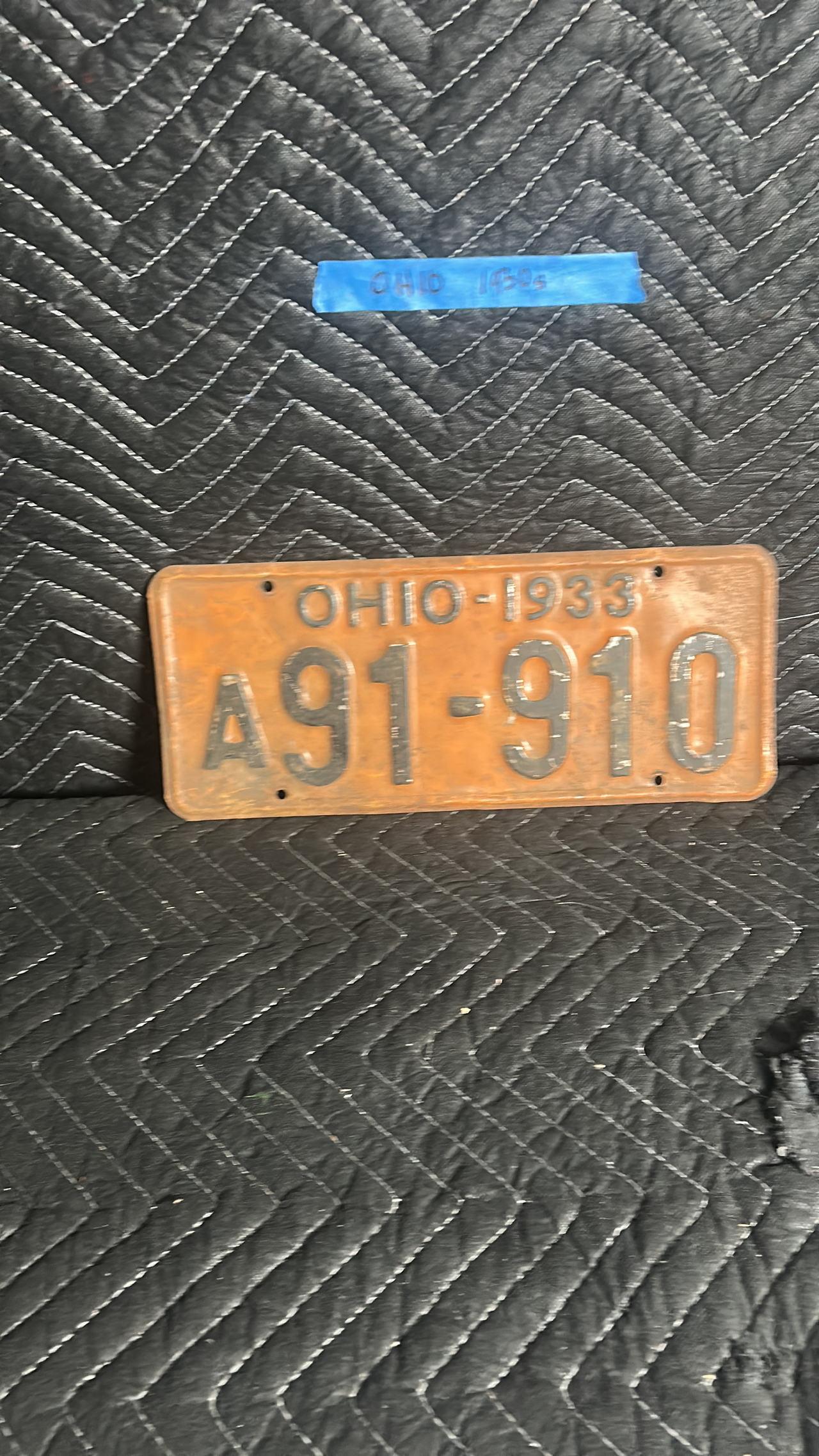 1933 Ohio License Plate