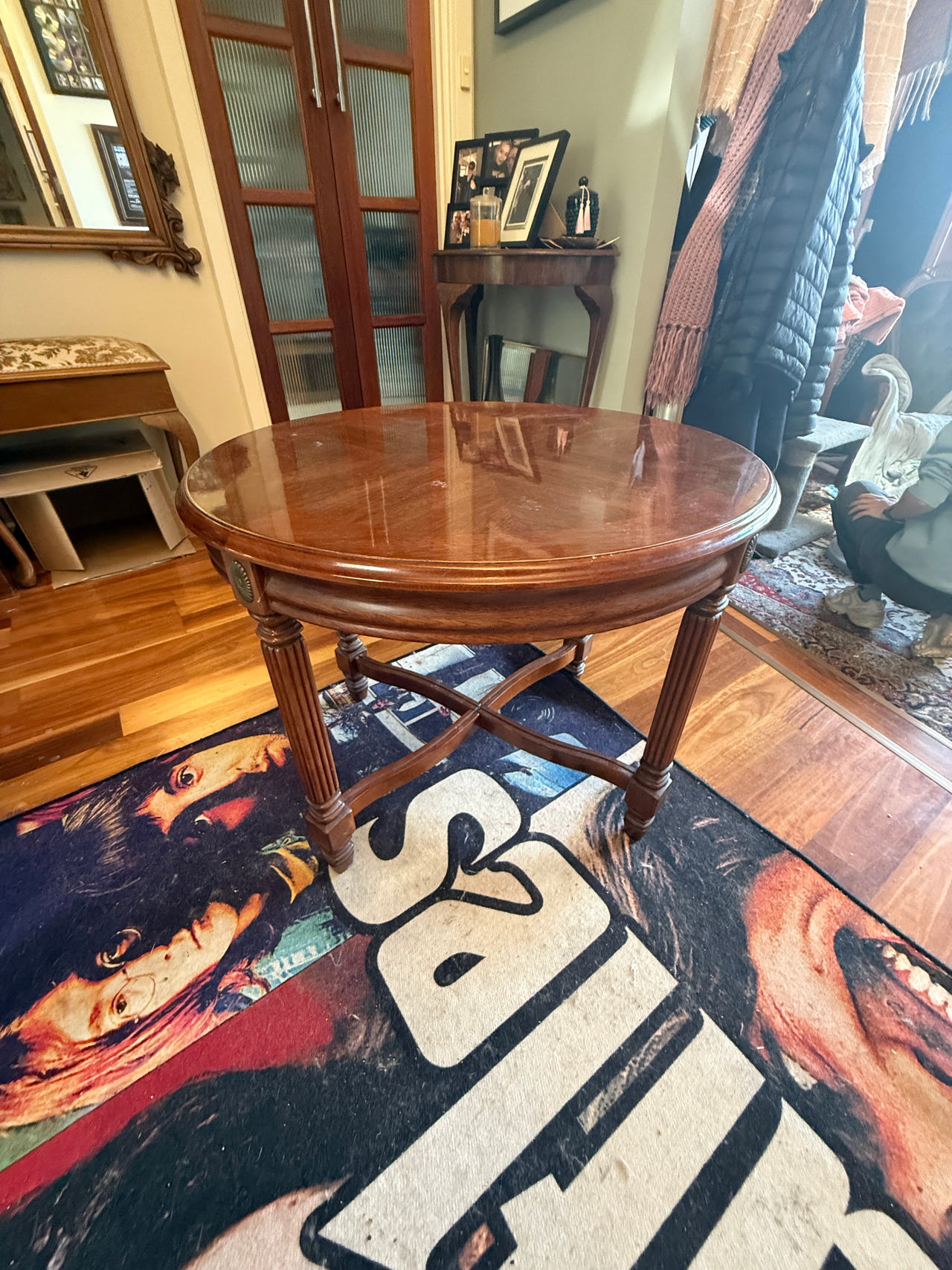 Antique Round Wooden Side Table