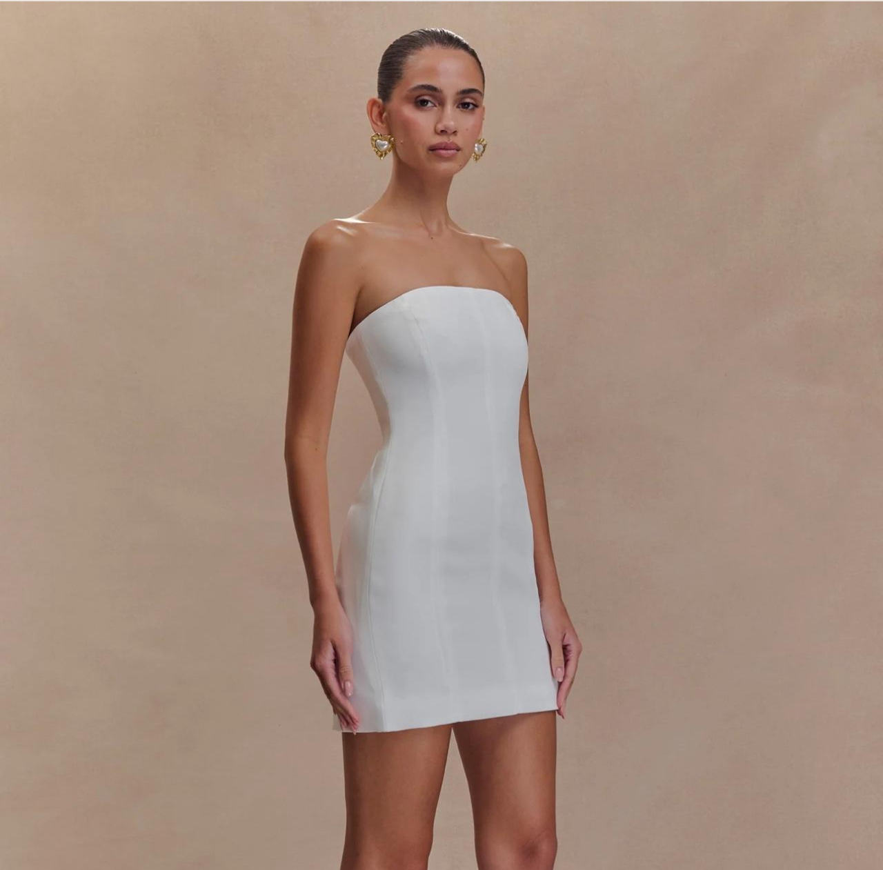 Meshki Strapless White Mini Dress