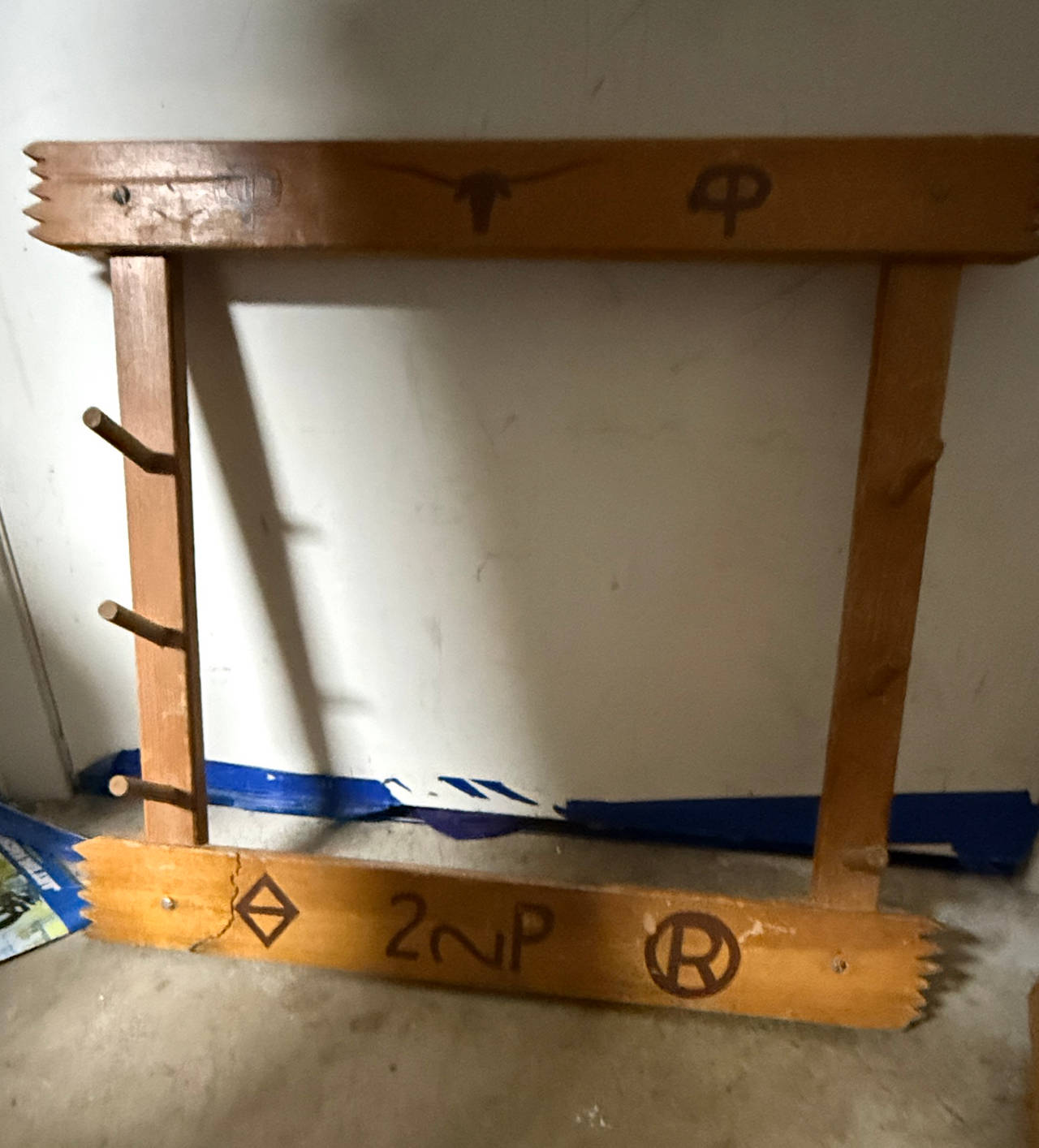 Rustic Western Cattle Brand Wooden Wall Rack