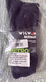Men’s Wigwam Ultra Max Metro Crew Socks Black color. Size XL 12-15 - Image 3