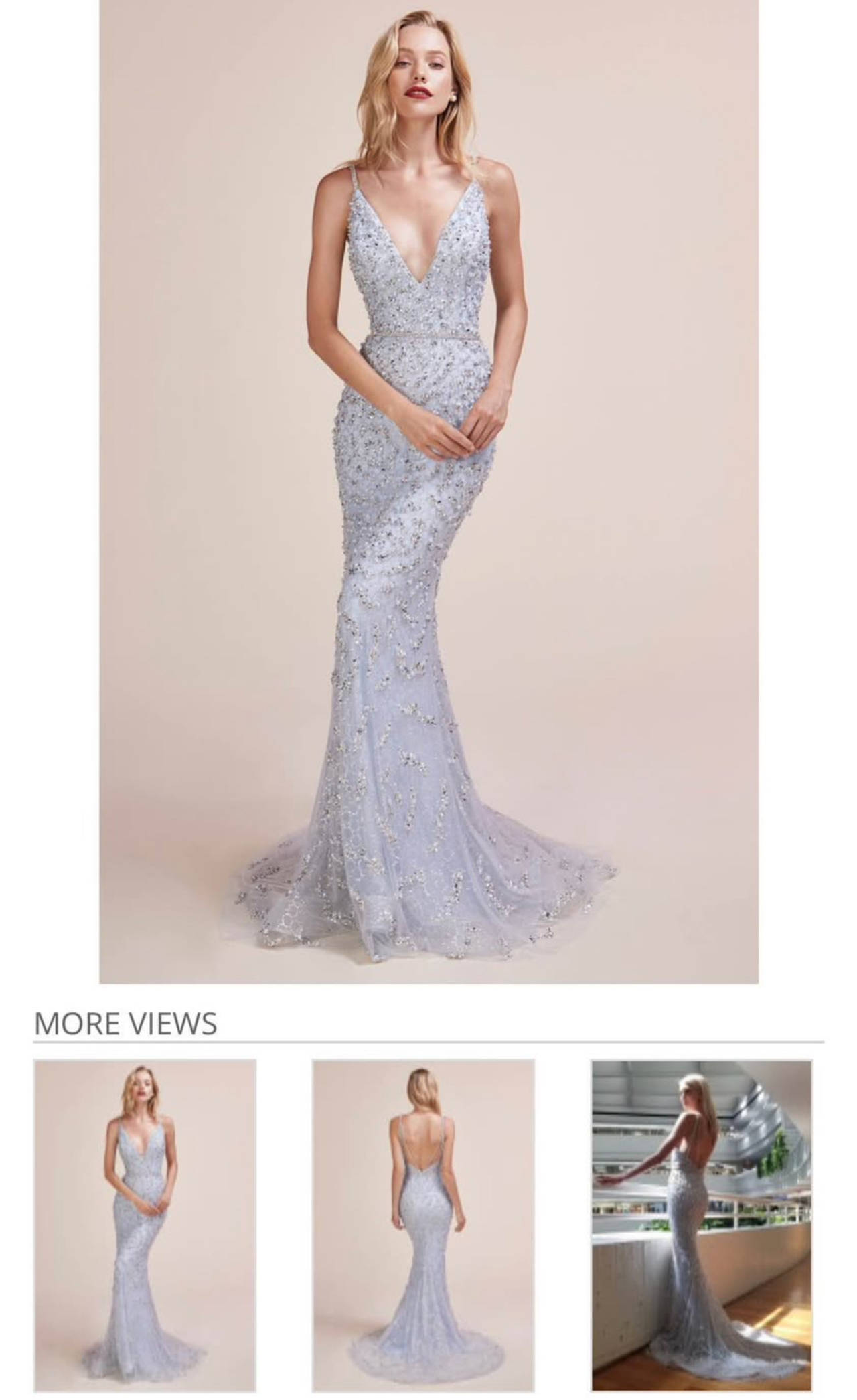 Sequin Embellished Evening Gown