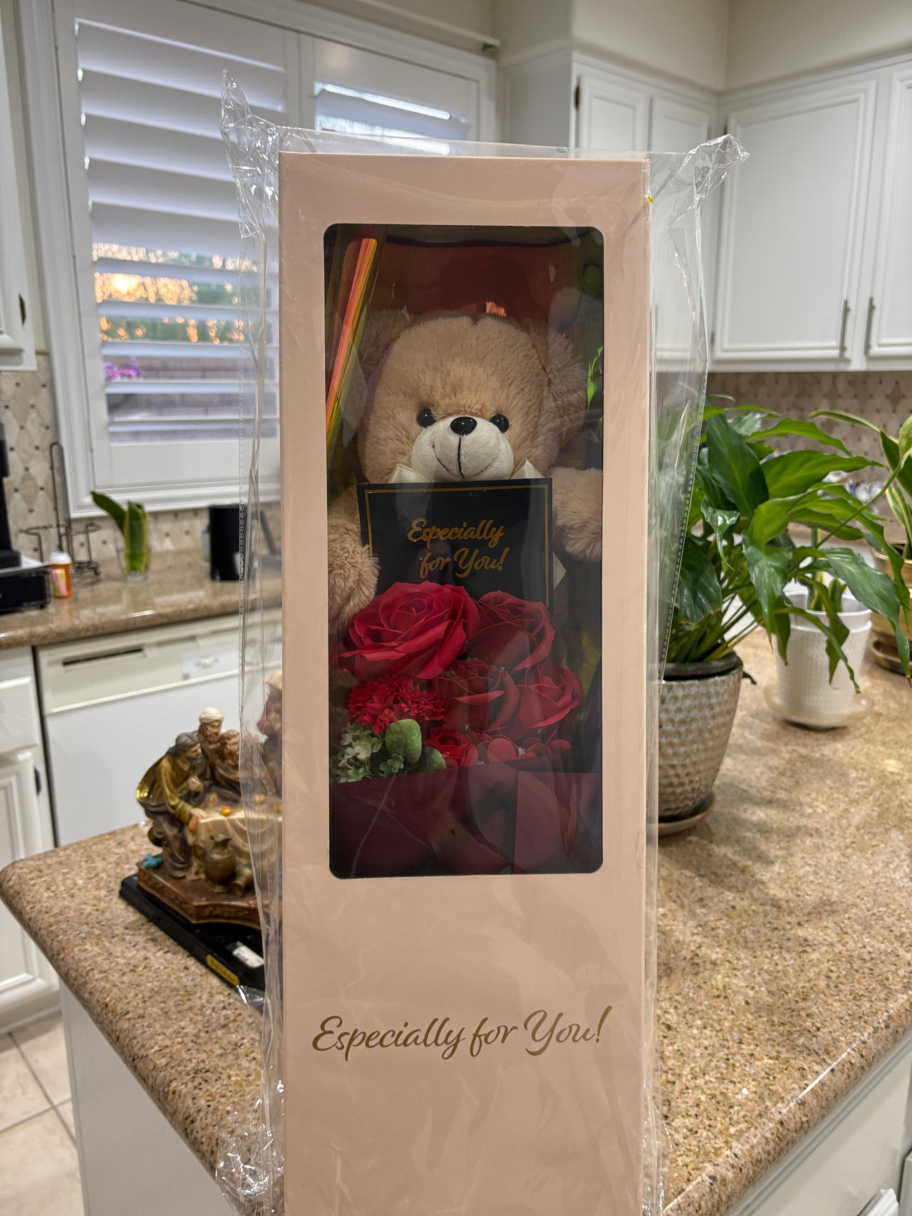 Teddy Bear and Rose Gift Box