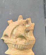 Vintage Cast Stone Sailing Ship Garden Ornament - Image 1