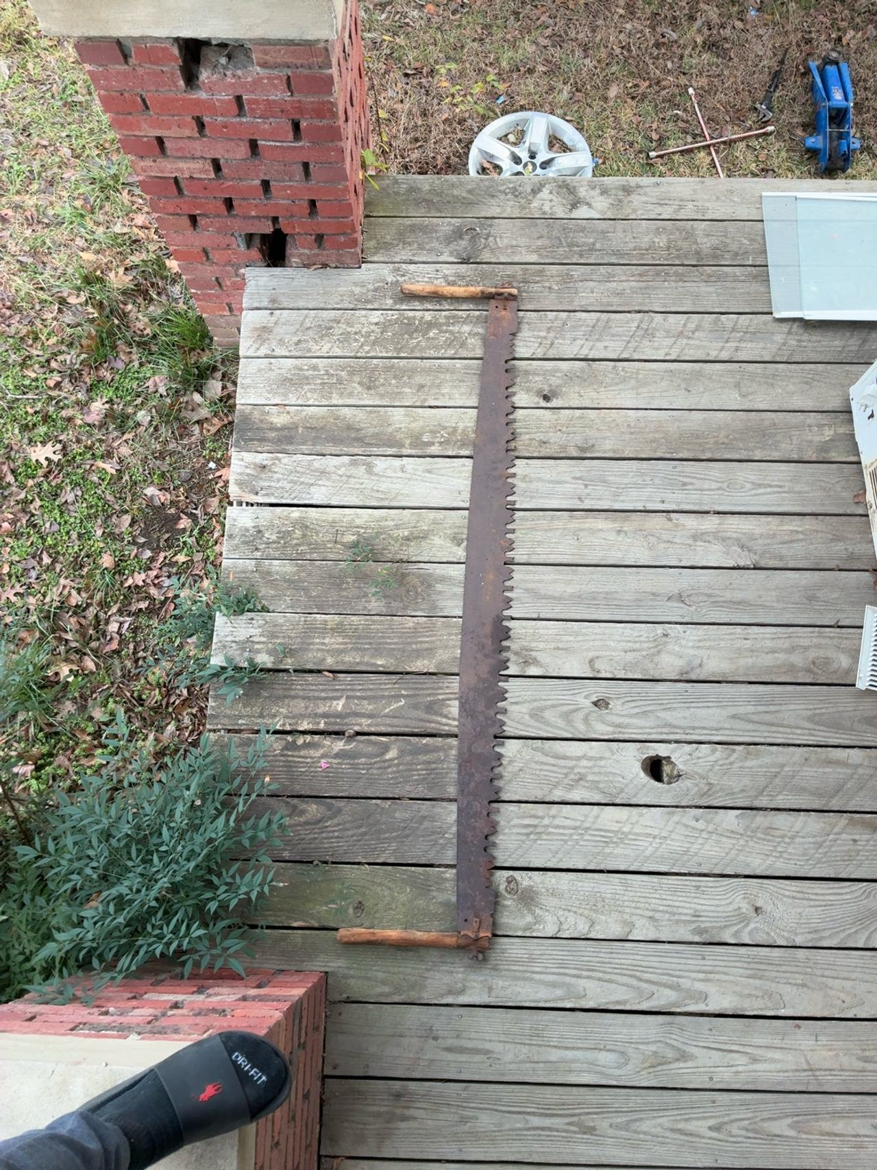 Disston 101 Two-Man Crosscut Saw 60" with Vintage Wooden Handles